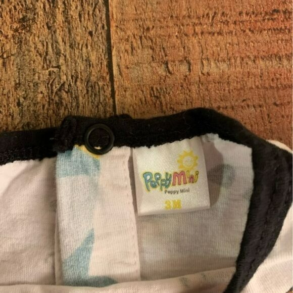 Peppy Mini baby dinosaur one piece with snap opening in back -3M - Picture 4 of 7
